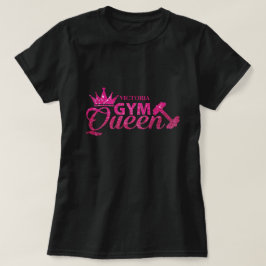 Funky hot roze gepersonaliseerde faux glitter Gym  T-shirt