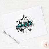 Funky Jazz Ronde Sticker (Envelop)