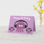 Funky Jellyfish DJ Carte de voeux Anniversaire (Fleur jaune)
