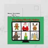 Funky Jesus zoom pun Noël Holiday Carte postale (Devant / Derrière)