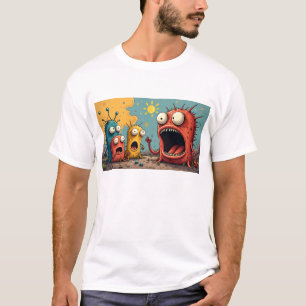 Funky Kaiju Osaka-monsterkunst verspreidt vreugde T-shirt