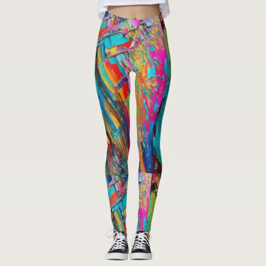 Funky Kaleidoscoop kleurrijke leggings (Voorkant)