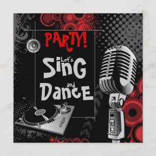Funky Karaoke Music Sing Dance Birthday Party Kaart