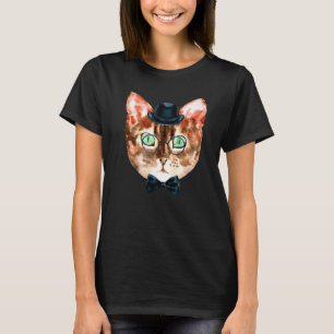 Funky kat met bril t-shirt