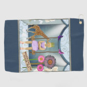 Funky  Kind Veranderde Kunstcollage Golfhanddoek (Horizontaal)