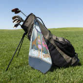 Funky  Kind Veranderde Kunstcollage Golfhanddoek (Groen)