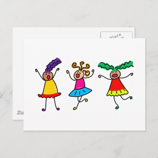 Funky Kinder Briefkaart (Voorkant / Achterkant)