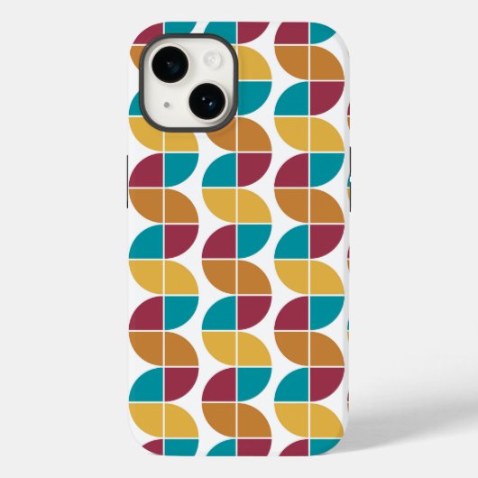 Funky Kleurrijke 70s Geometrisch Patroon Case-Mate iPhone Case (Achterkant)