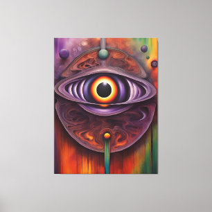 Funky kleurrijke Abstract Eye Canvas Afdruk