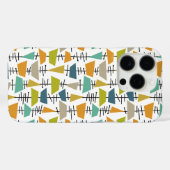 Funky Kleurrijke Abstracte Vormen Retro Mid Centur Case-Mate iPhone Case (Achterkant (horizontaal))