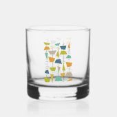 Funky kleurrijke opknoping klokkenspel midden van  whisky glas (Voorkant)