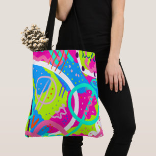 Funky kleurrijke Pop kunst Draagtas