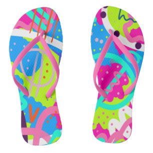 Funky kleurrijke Pop kunst Teenslippers