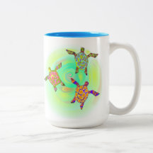 Funky kleurrijke schildpadden