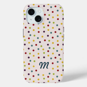 Funky Kleurrijke Stippenpatroon Monogram