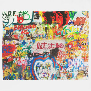 Funky Kleurrijke Streetart Graffiti Liefde Thuis H Fleece Deken