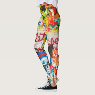 Funky Kleurrijke Streetart Graffiti Liefde Thuis H Leggings