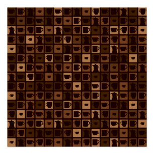 Funky-koffiemozaïek Perfect Poster
