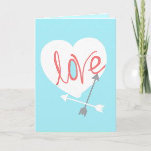 Funky Koraal Liefde Hart Pijlen Wenskaart Kaart