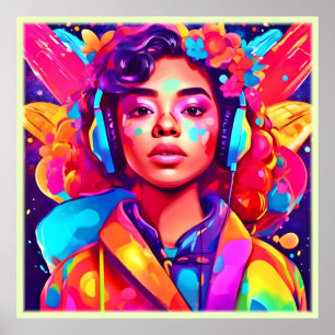 Funky Lady digitale kunstwerken Poster