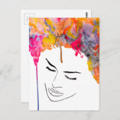 Funky lady psychedelic gek haar briefkaart (Voorkant / Achterkant)