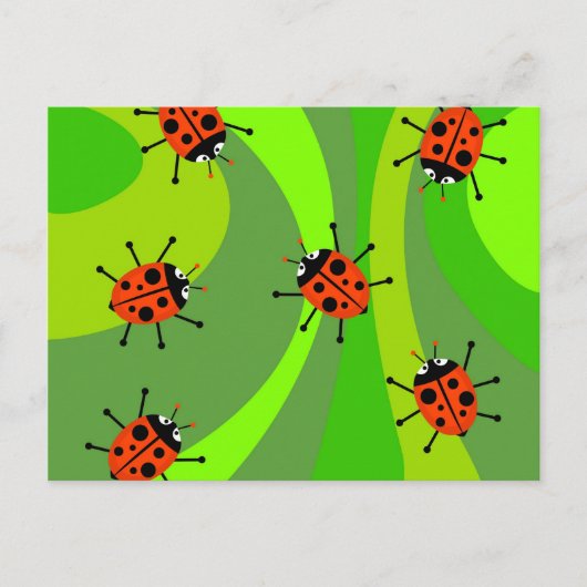 Funky Ladybugs Briefkaart (Voorkant)