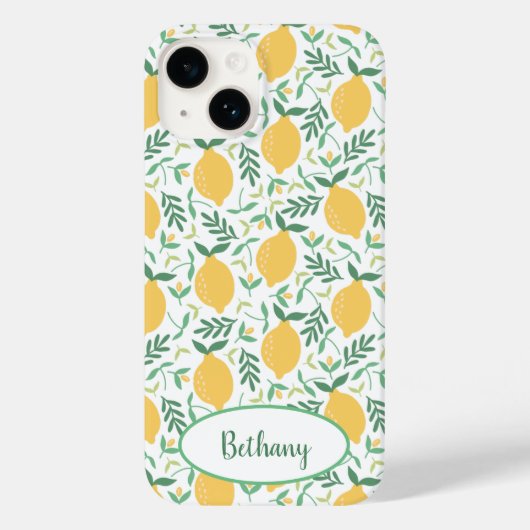 Funky Lemons en Leaves Chic Case-Mate iPhone Case (Achterkant)