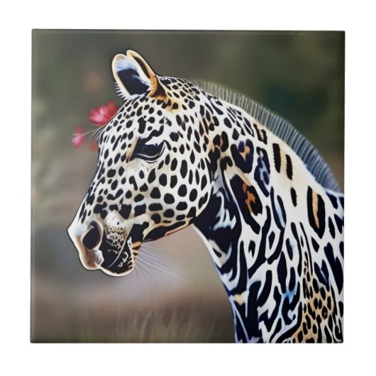Funky Leopard Appaloosa Ceramic Tile Tegeltje (Voorkant)