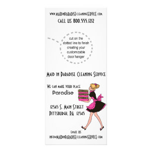 Funky Leopard Print Cleaning Service Rack Cards Reclamekaart