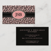 Funky Leopard Print Custom Visitekaartje : Roze (Voorkant / Achterkant)