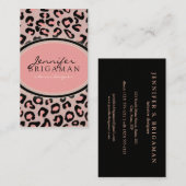 Funky Leopard Print Custom Visitekaartje : Roze (Voorkant / Achterkant)