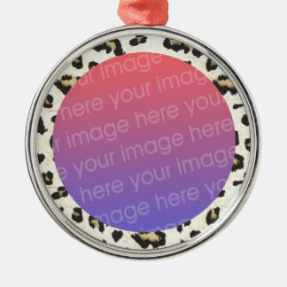 Funky Leopard Print Patroon Foto lijst Metalen Ornament