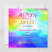 Funky Letters Birthday Invitation Kaart (Achterkant)
