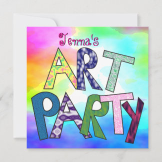 Funky Letters Birthday Invitation Kaart