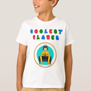 Funky letters die de woorden coolste speler vormen t-shirt