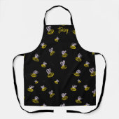 Funky leuke hommels op zwart schort (Voorkant)