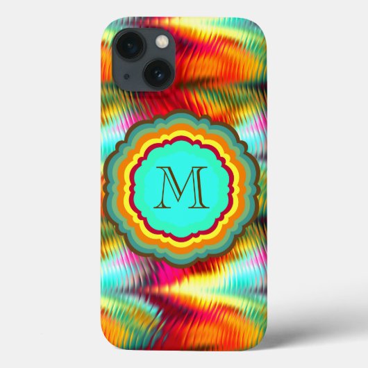Funky, Levendig Regenboog Monogram Case-Mate iPhone Case (Achterkant)