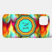 Funky, Levendig Regenboog Monogram Case-Mate iPhone Case (Achterkant (horizontaal))