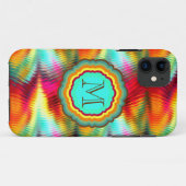 Funky, Levendig Regenboog Monogram Case-Mate iPhone Case (Achterkant (horizontaal))