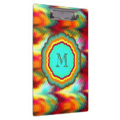Funky, Levendig Regenboog Monogram Klembord (Rechts)