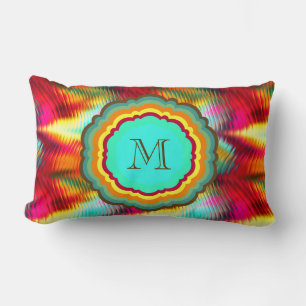 Funky, Levendig Regenboog Monogram Kussen