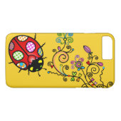Funky Lieveheersbeestje en Krolbloemen iPhone 7 Pl Case-Mate iPhone Case (Achterkant (Horizontaal))