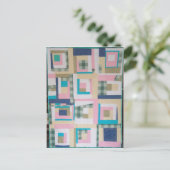 Funky Log Cabin Quilt Briefkaart (Staand voorkant)