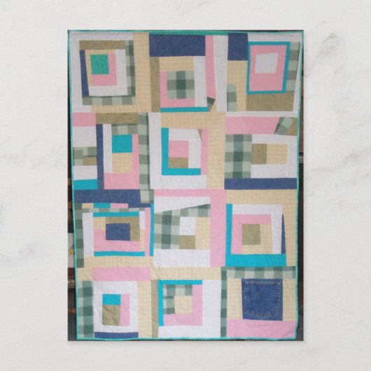 Funky Log Cabin Quilt Briefkaart (Voorkant)