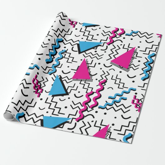 Funky Loud Memphis Design Cadeaupapier (Uitgerold)