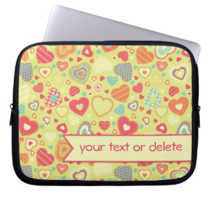 Funky Love klein hartpatroon. Laptop Sleeve