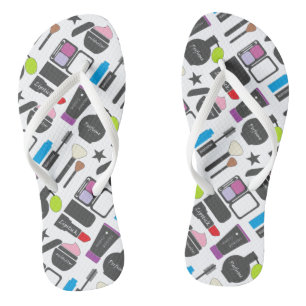 Funky Makeup Collage Pattern Teenslippers