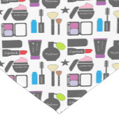 Funky Makeup Cosmetics Collage Pattern Korte Tafelloper (Hoek)