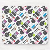 Funky Makeup Cosmetics Collage Pattern Muismat (Voorkant)