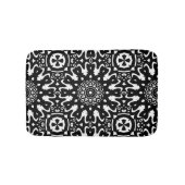 Funky Mandala Black+White Pattern Bath Mat (Voorkant)